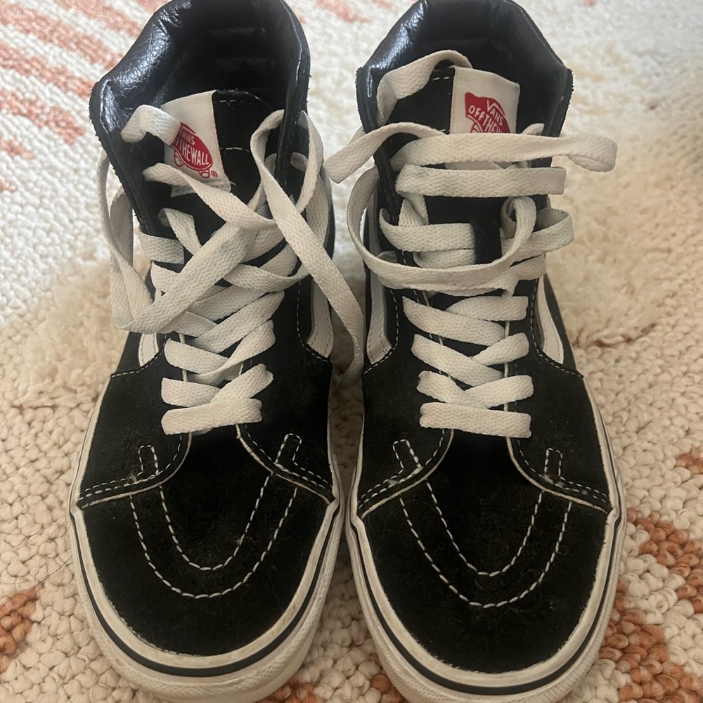 Vans Black and White Kids High-Top Sneakers